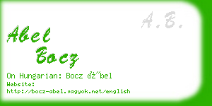 abel bocz business card